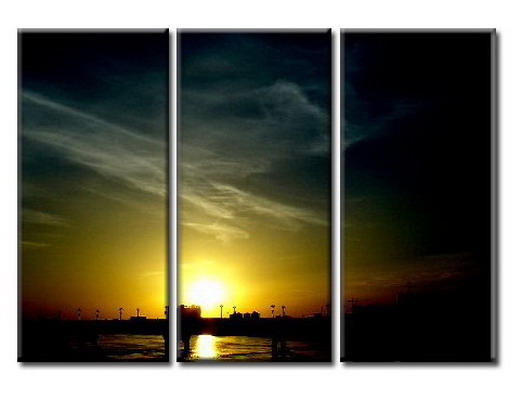 Modern Oil Paintings on canvas sunglow painting -set08039