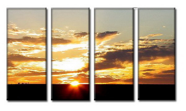 Modern Oil Paintings on canvas setting sun painting -set08064