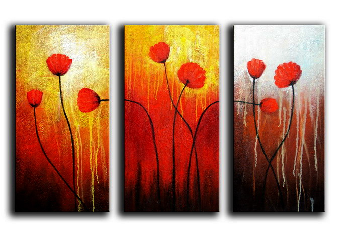 Modern Oil Paintings on canvas flower painting -set08078