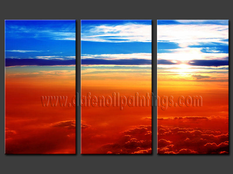 Modern Oil Paintings on canvas sunset glow painting -set08169 - Click Image to Close