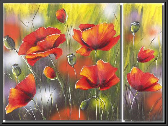 Modern Oil Paintings on canvas flower painting -set09025