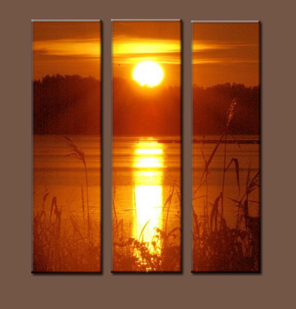 Modern Oil Paintings on canvas sunglow painting -set10019
