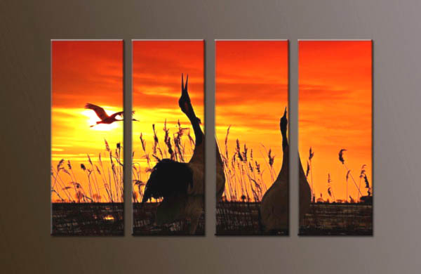 Modern Oil Paintings on canvas sunrise painting -set10049