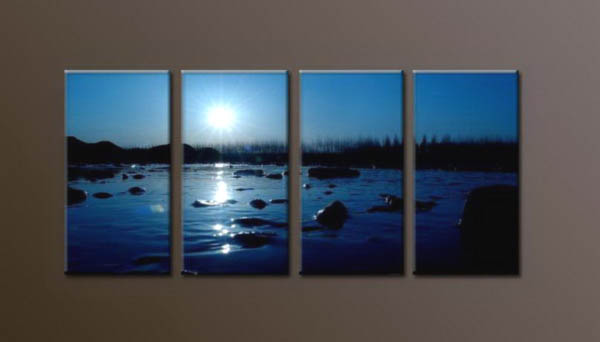 Modern Oil Paintings on canvas sunrise painting -set10072