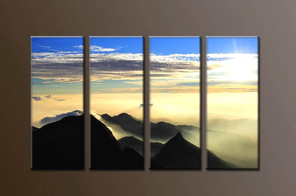 Modern Oil Paintings on canvas sunrise painting -set10076