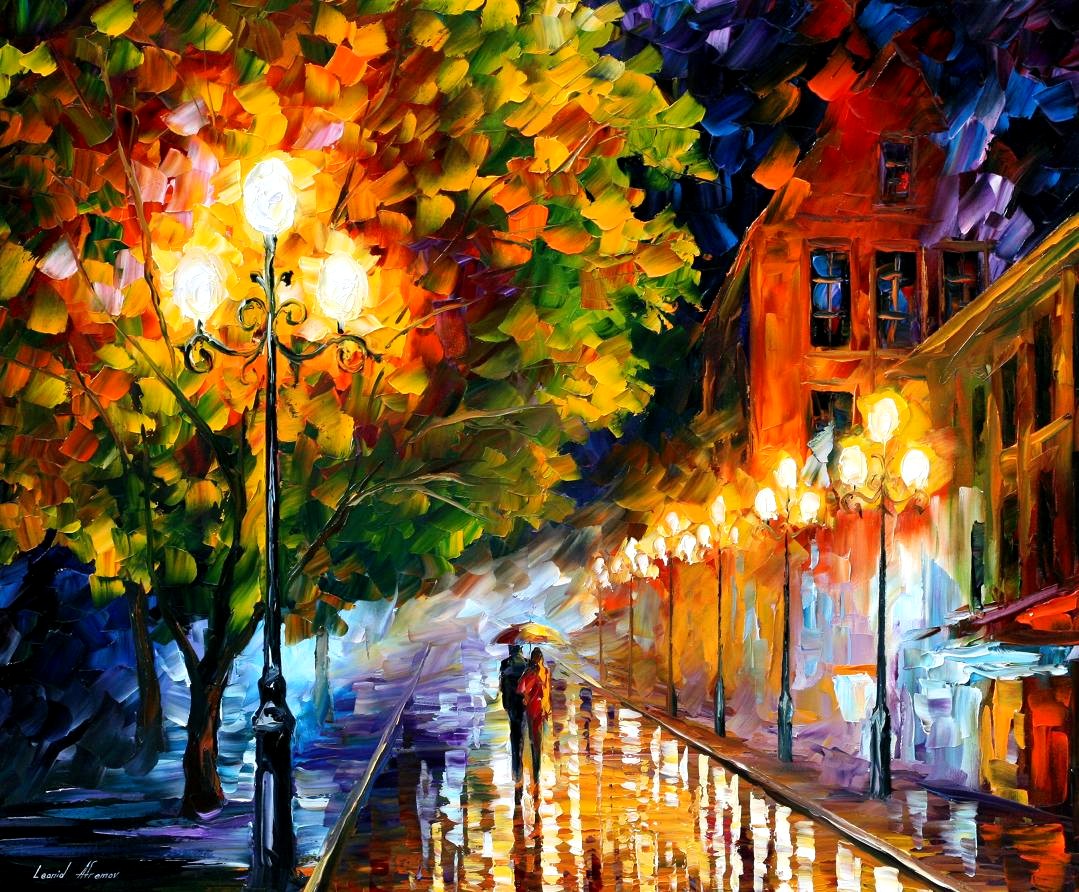 Modern impressionism palette knife oil painting City004