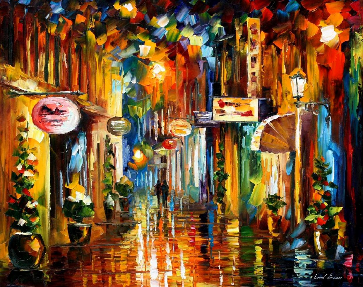 Modern impressionism palette knife oil painting City008