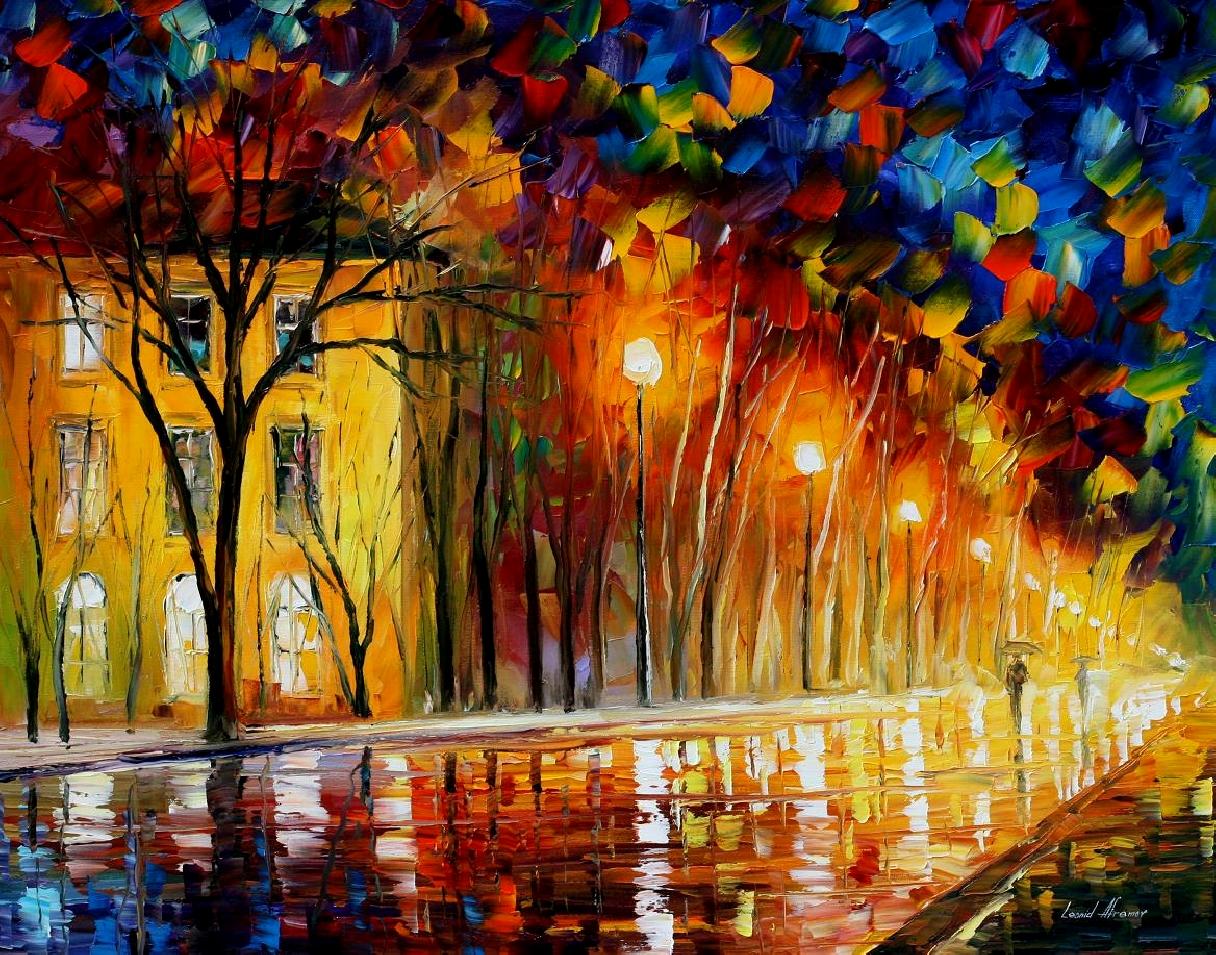 Modern impressionism palette knife oil painting City029