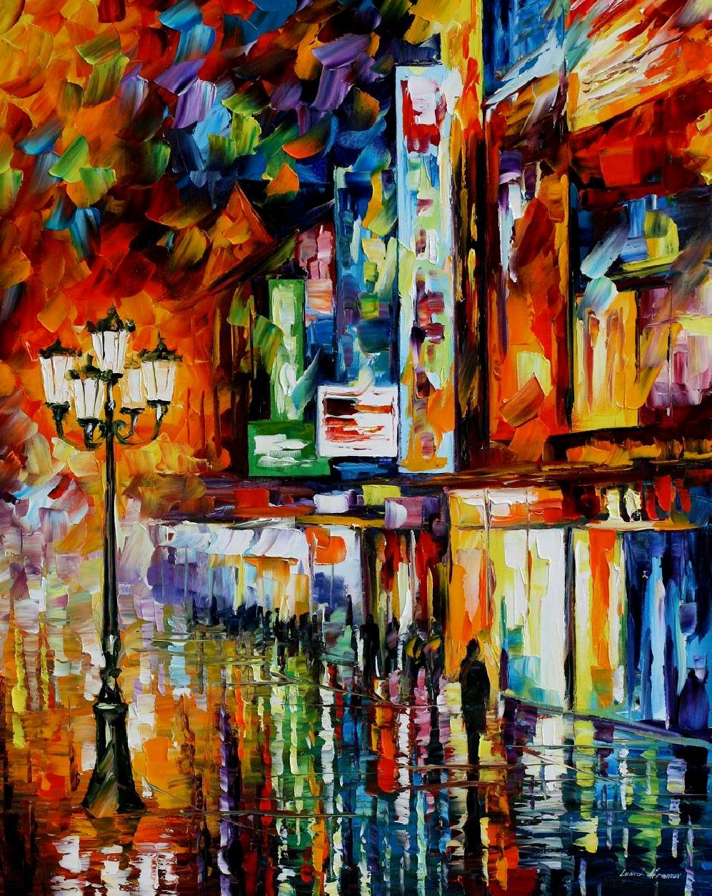 Modern impressionism palette knife oil painting City030