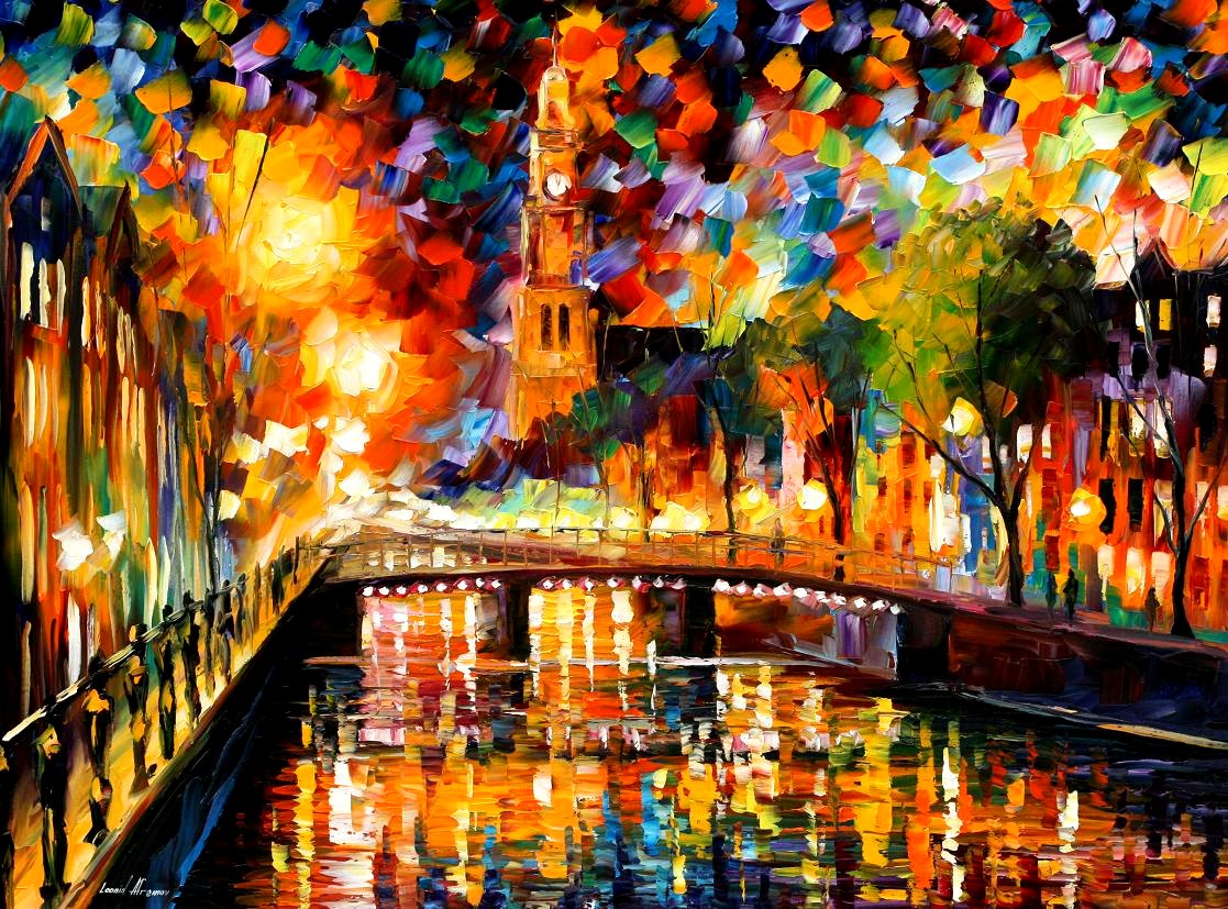 Modern impressionism palette knife oil painting City069