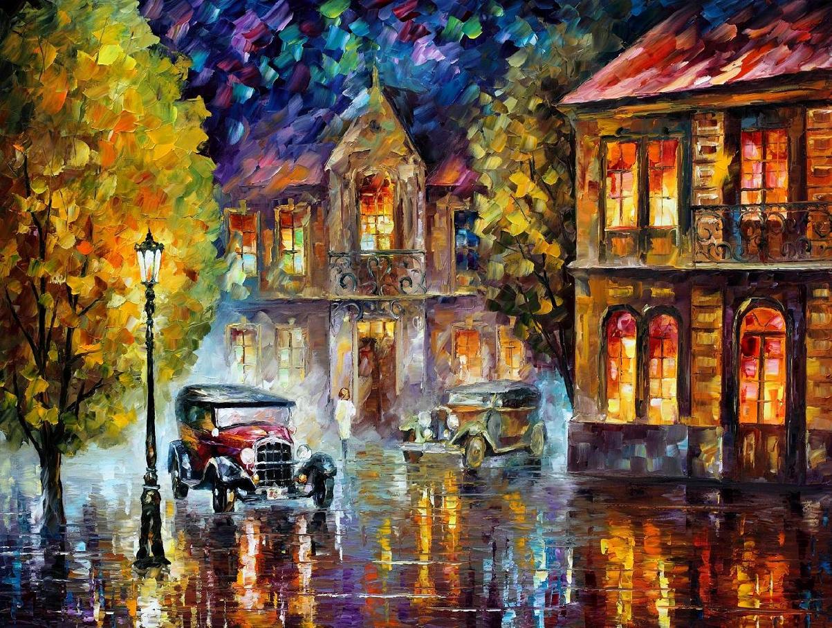 Modern impressionism palette knife oil painting kp15007