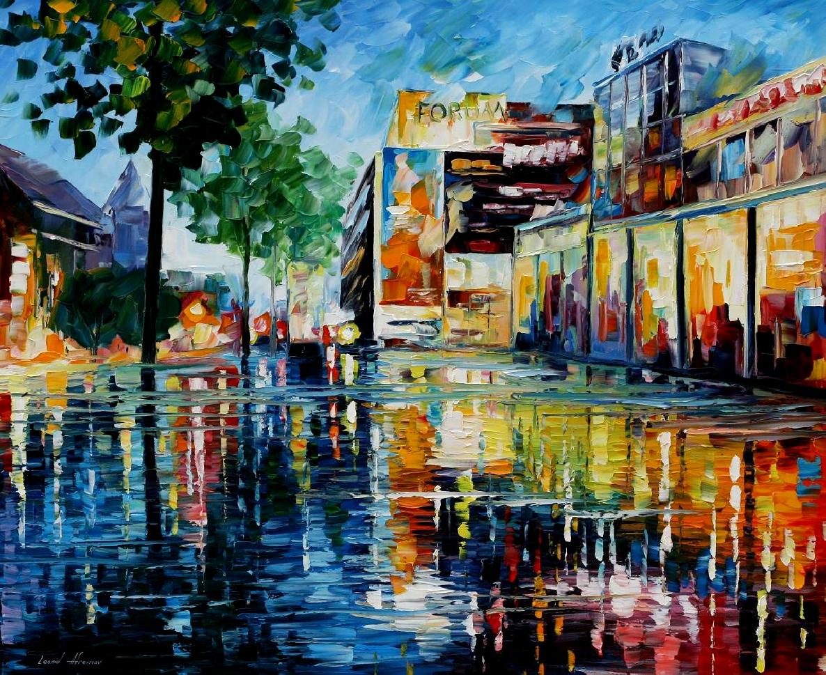 Modern impressionism palette knife oil painting kp15011