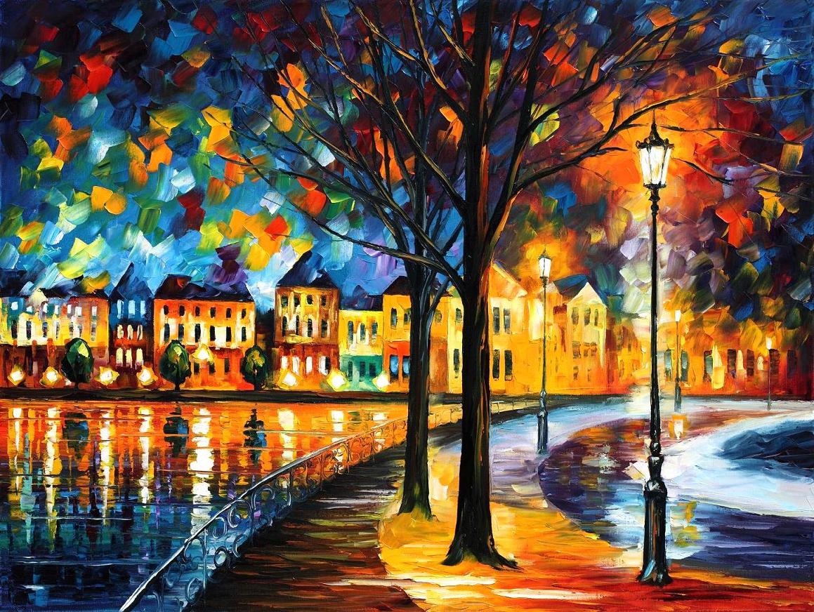 Modern impressionism palette knife oil painting kp15034