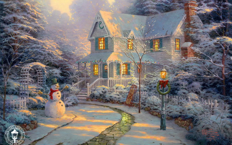 Modern Thomas Kinkade Landscape oil painting TK007