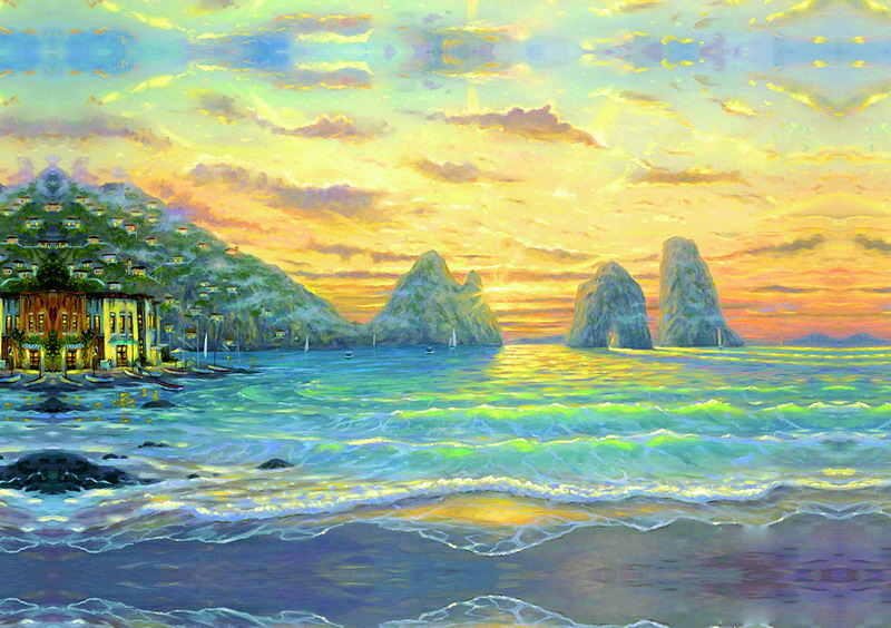 Modern Thomas Kinkade Landscape oil painting TK012