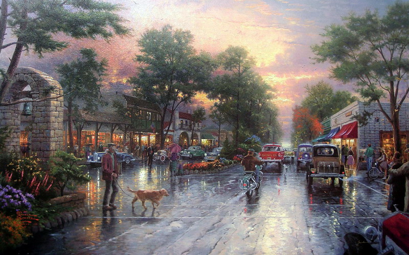 Modern Thomas Kinkade Landscape oil painting TK017