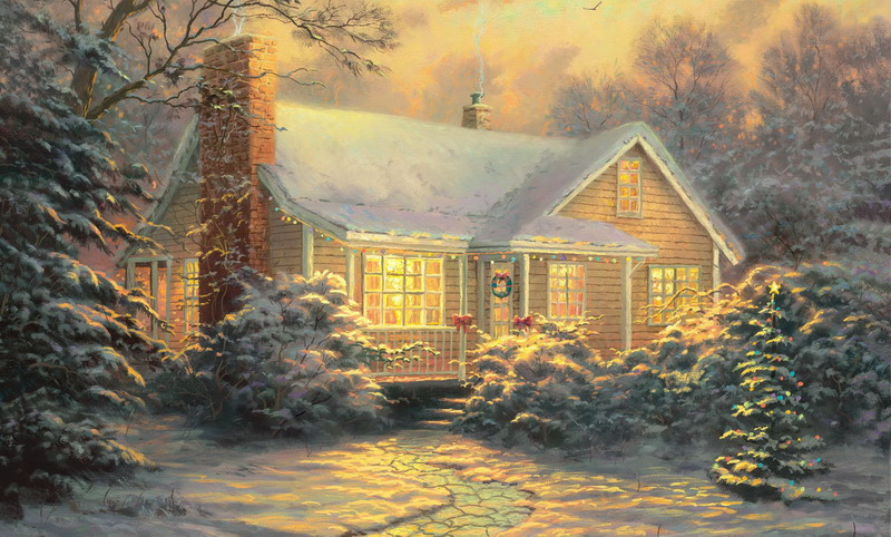 Modern Thomas Kinkade Landscape oil painting TK020