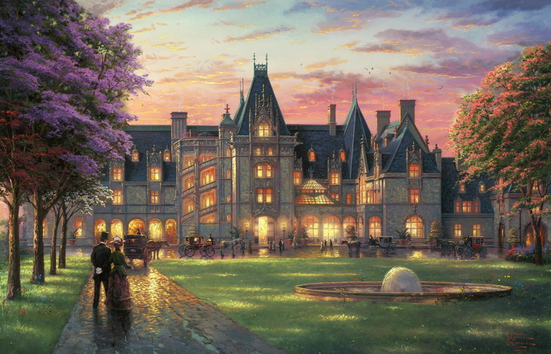 Modern Thomas Kinkade Landscape oil painting TK021