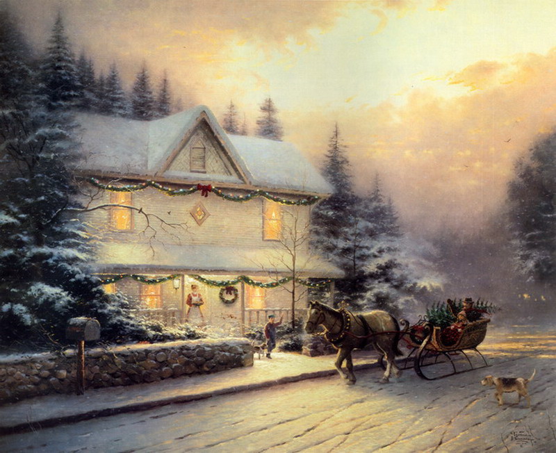 Modern Thomas Kinkade Landscape oil painting TK039
