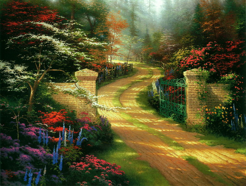 Modern Thomas Kinkade Landscape oil painting TK044