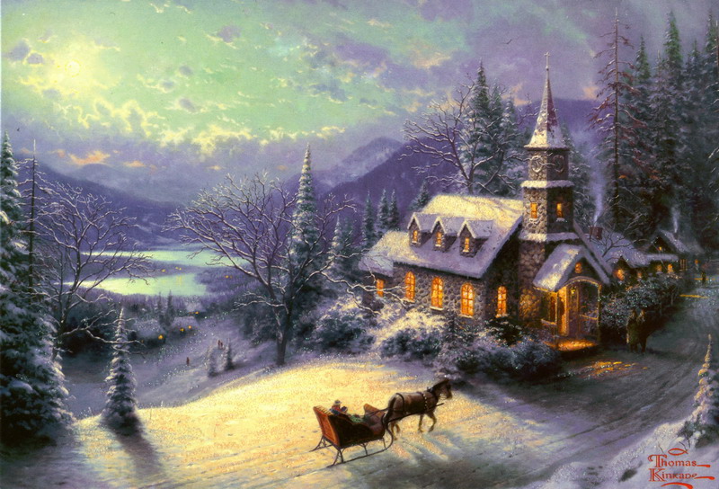 Modern Thomas Kinkade Landscape oil painting TK062
