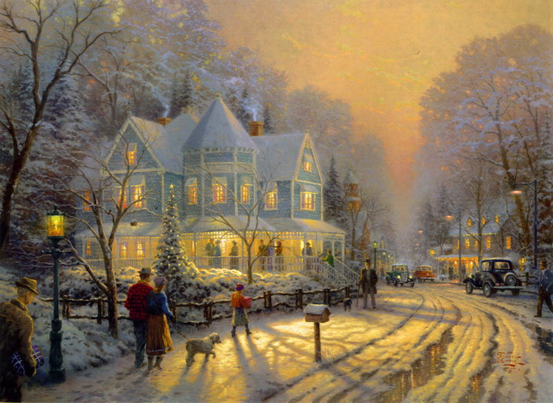 Modern Thomas Kinkade Landscape oil painting TK063