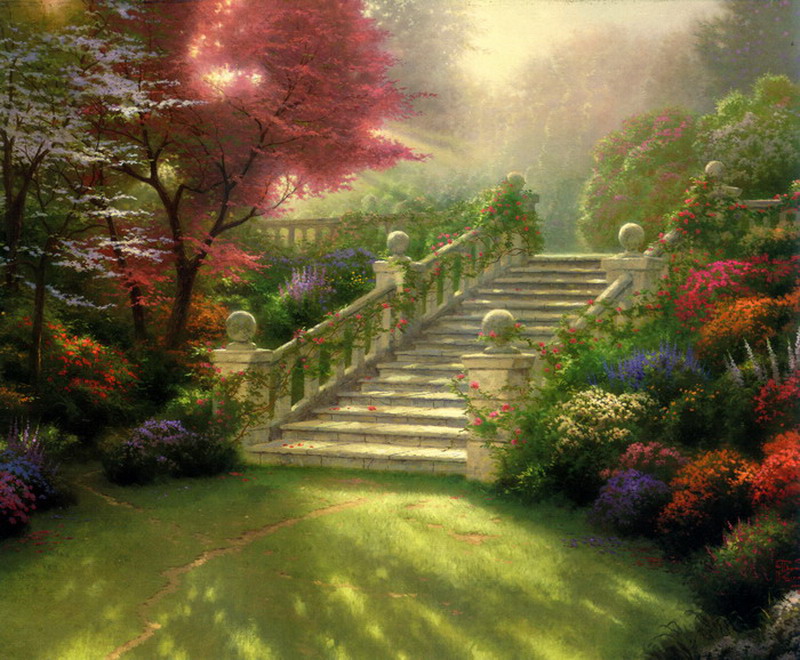 Modern Thomas Kinkade Landscape oil painting TK065