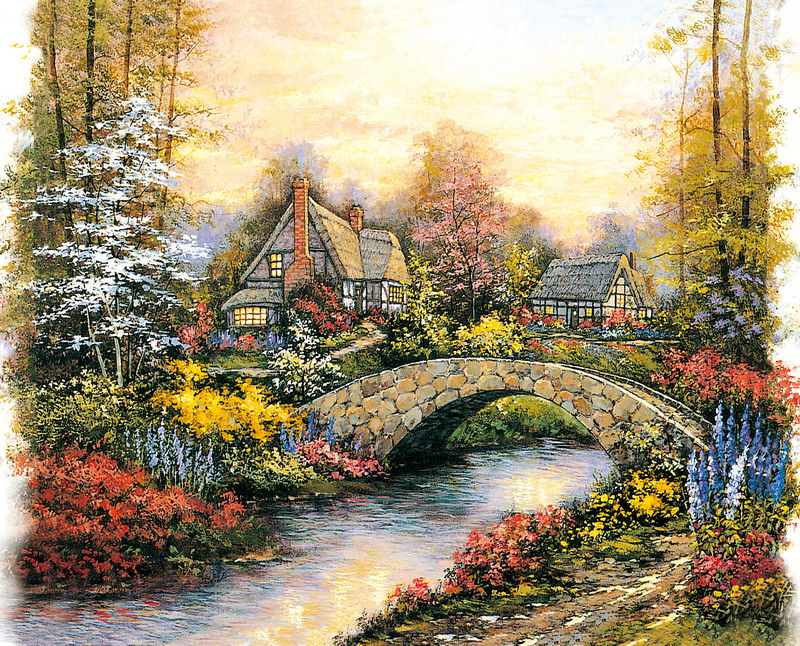Thomas Kinkade Oil Painting