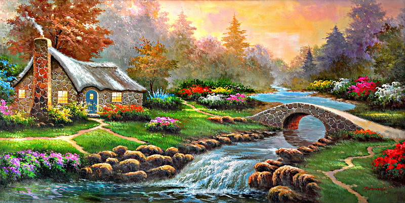 Thomas Kinkade Oil Painting