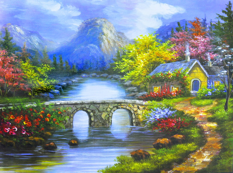 Thomas Kinkade Oil Painting