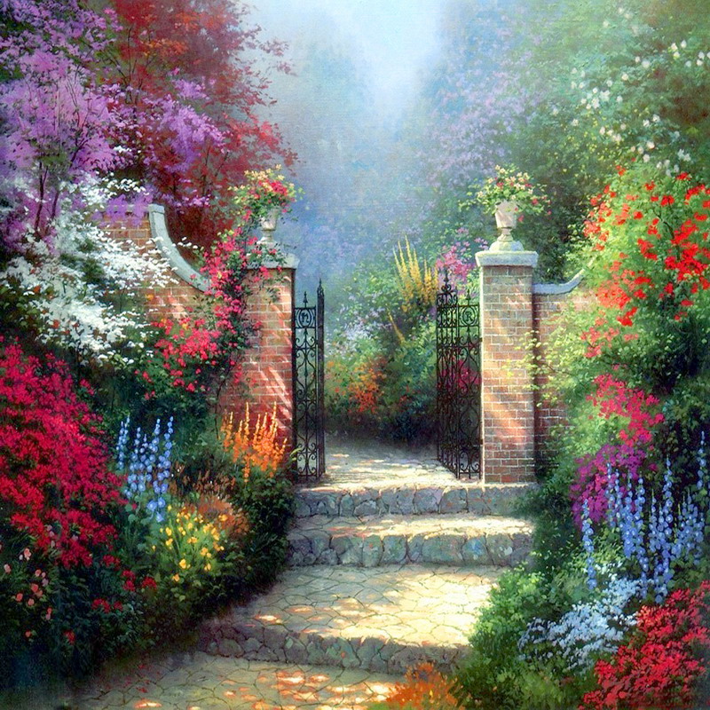 Modern Thomas Kinkade Landscape oil painting TK145