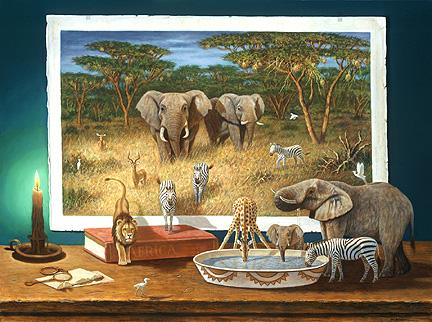 Dafen Oil Painting on canvas -animal012 Dafen Oil Painting on canvas -animal012