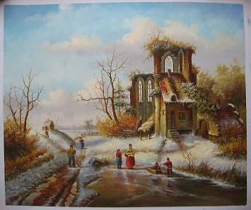 Dafen Oil Painting on canvas -building04 - Click Image to Close