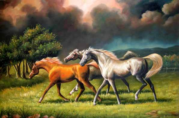 Dafen Oil Painting on canvas -horse031