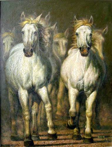 Dafen Oil Painting on canvas -horse036 Dafen Oil Painting on canvas -horse036