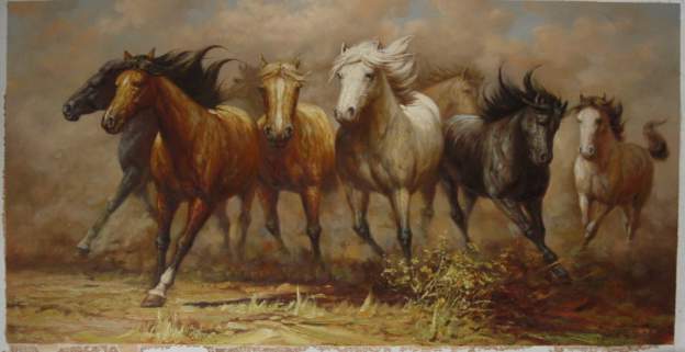 Dafen Oil Painting on canvas -horse051 Dafen Oil Painting on canvas -horse051