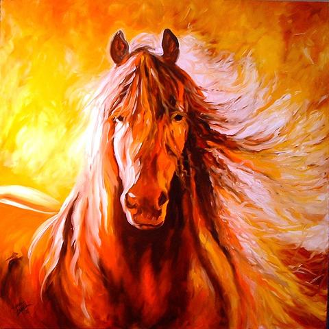 Dafen Oil Painting on canvas -horse054