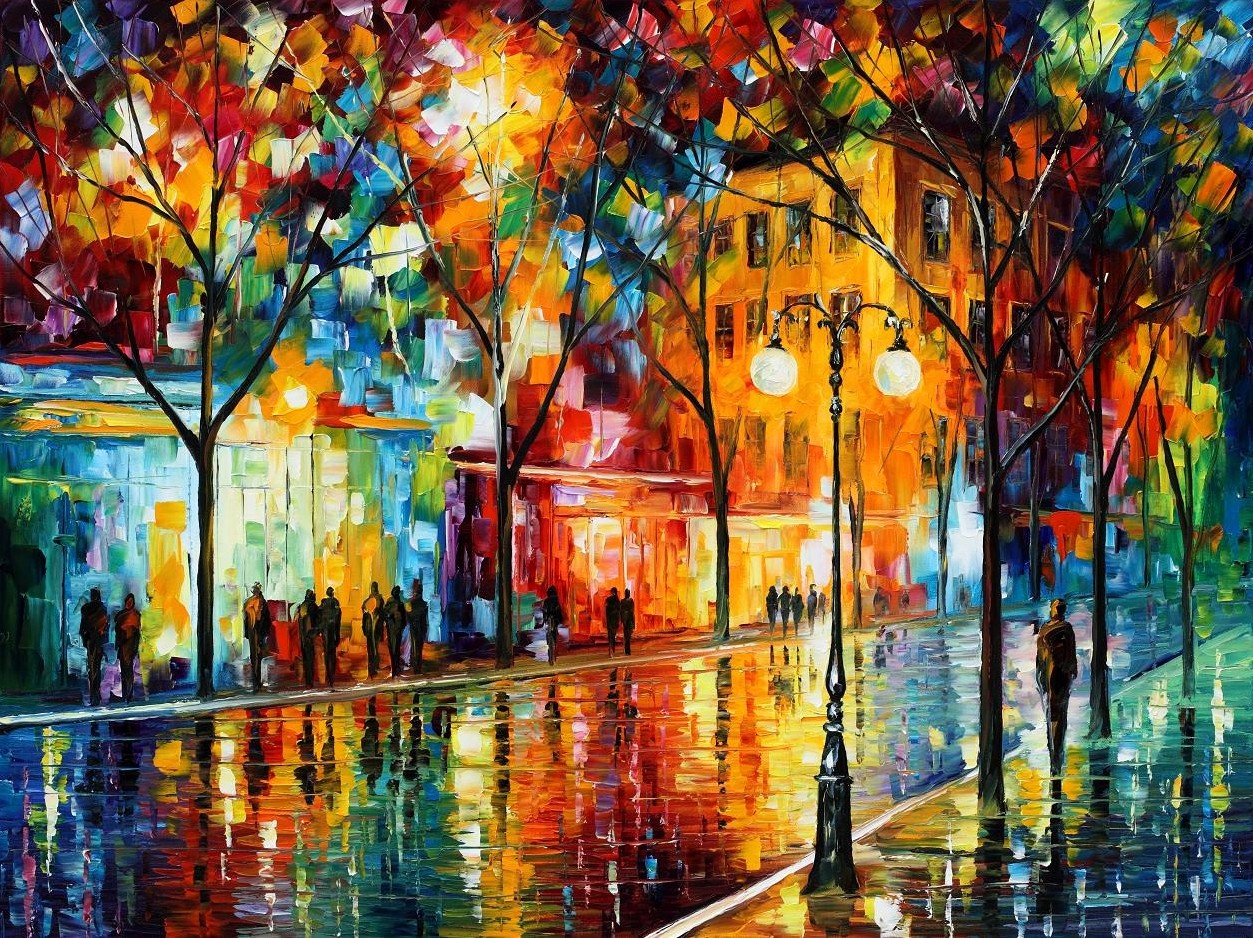 Modern impressionism palette knife oil painting