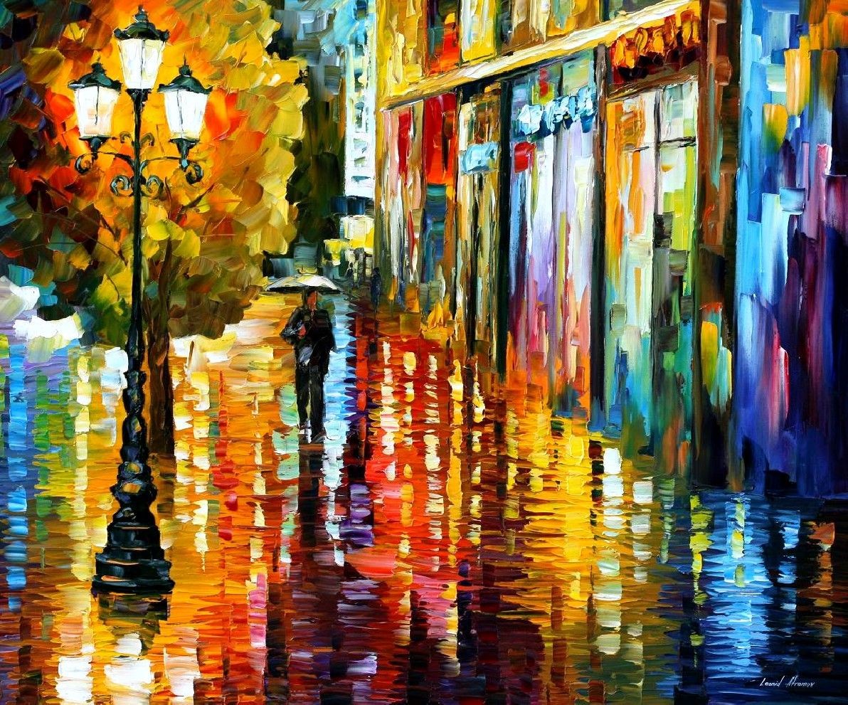 Modern impressionism palette knife oil painting kp126