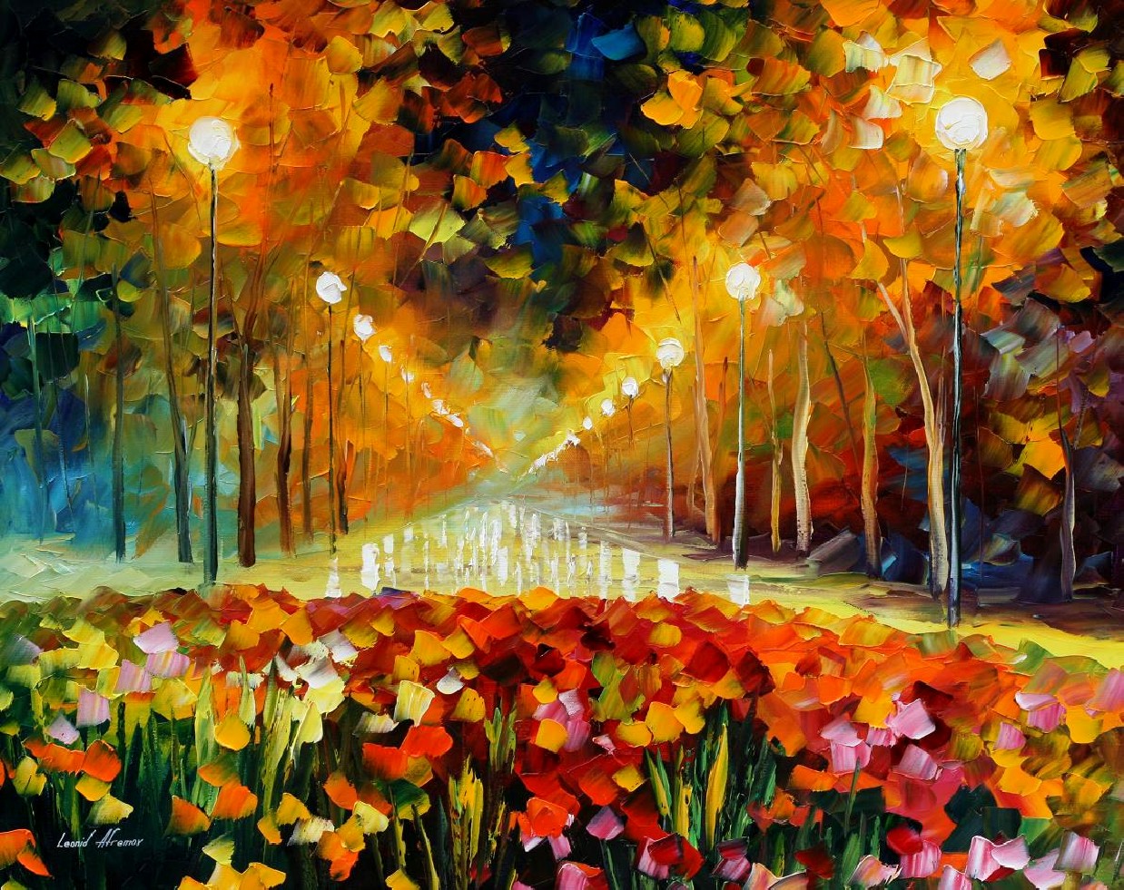 Modern impressionism palette knife oil painting